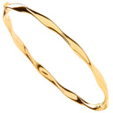 Yellow Gold Hollow Twist Ladies Bangle