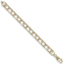 Yellow Gold 7.5mm Plain & Bark Casted Curb Baby Bracelet