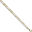 Yellow Gold 7mm Plain & Bark Casted Curb Baby Bracelet