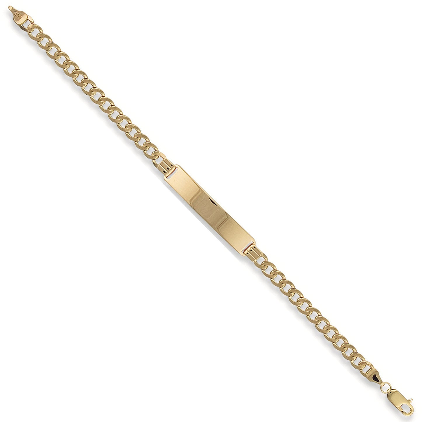 Yellow Gold Curb ID Ladies Bracelet - 9ct Gold