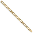 Yellow Gold 12mm Plain & Bark Casted Curb Bracelet