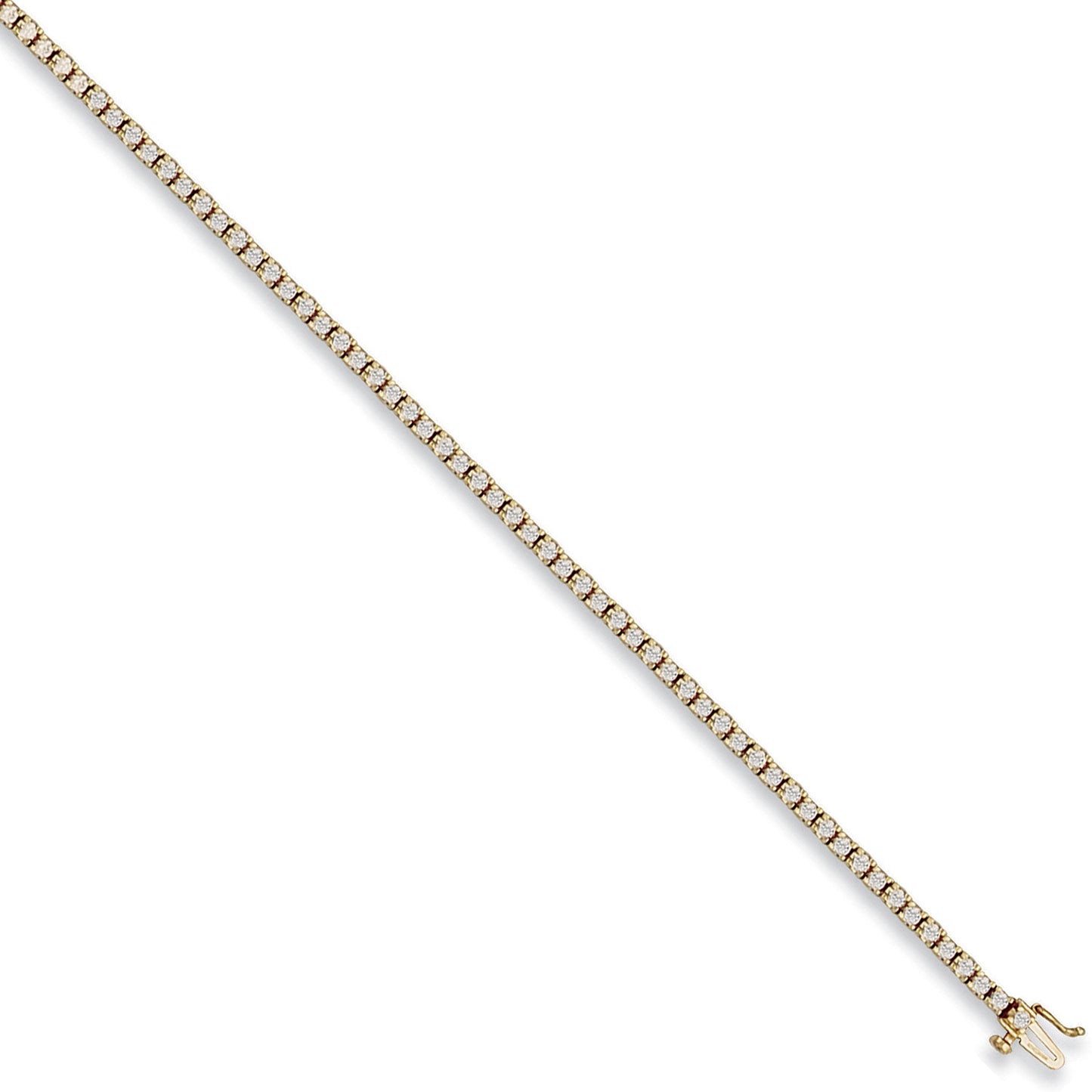 Yellow Gold 3.5mm Cubic Zirconia Tennis Bracelet - 9ct Gold