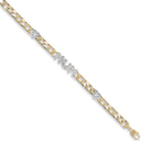 Yellow Gold Cubic Zirconia Mum & Heart Bracelet