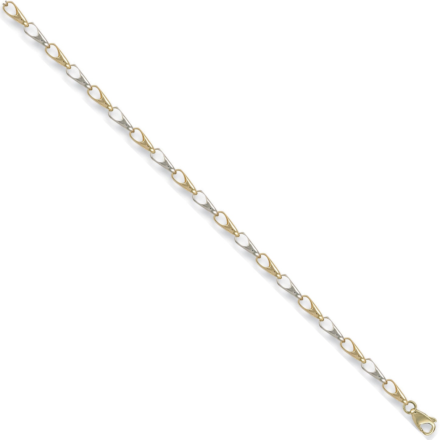 White & Yellow Gold Fancy Bracelet - 9ct Gold