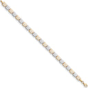 White & Yellow Gold 6mm Greek Key Bracelet