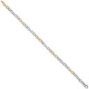 White & Yellow Gold Figure of 8 link with Cubic Zirconia's Ladies Bracelet