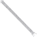 White Gold Fancy Link Cubic Zirconia Child/Ladies Bracelet