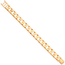 Yellow Gold 12mm Casted Grain Edge Gents Bracelet