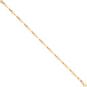 Yellow Gold Elongated Teardrop Link Ladies Bracelet