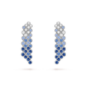 Palmyre 4-Row Earrings in 18K White Gold with Diamond and Sapphire