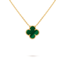 Vintage Alhambra Pendant in 18K Yellow Gold with Malachite