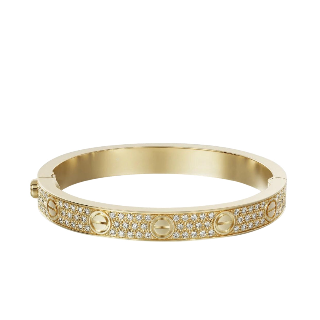 Love Bracelet Diamond-Paved 18K Yellow Gold