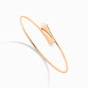 18K Rose Gold Wire Slip-On Bracelet with White Moonstone