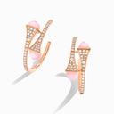 18 Karat Rose Gold Diamond Small Hoop Earrings