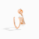 18 Karat Rose Gold Diamond Small Hoop Earrings