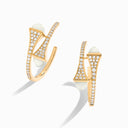 Cleo Diamond Small Hoop Earrings Yellow Gold Yellow Quartzite
