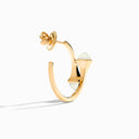 Cleo Diamond Small Hoop Earrings Yellow Gold Yellow Quartzite