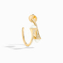 Cleo Diamond Small Hoop Earrings Yellow Gold Yellow Quartzite