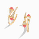 Cleo Diamond Small Hoop Earrings Yellow Gold Yellow Quartzite
