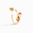 Cleo Diamond Small Hoop Earrings Yellow Gold Yellow Quartzite