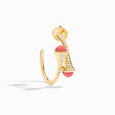 Cleo Diamond Small Hoop Earrings Yellow Gold Yellow Quartzite
