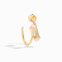 Cleo Diamond Small Hoop Earrings Yellow Gold Yellow Quartzite