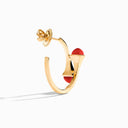 Cleo Diamond Small Hoop Earrings Yellow Gold Yellow Quartzite