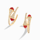 Cleo Diamond Small Hoop Earrings Yellow Gold Yellow Quartzite