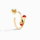 Cleo Diamond Small Hoop Earrings Yellow Gold Yellow Quartzite