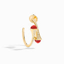 Cleo Diamond Small Hoop Earrings Yellow Gold Yellow Quartzite