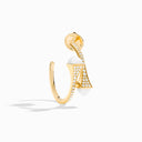 Cleo Diamond Small Hoop Earrings Yellow Gold Yellow Quartzite