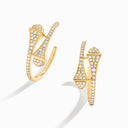 Small Yellow Gold Diamond Hoop Earrings