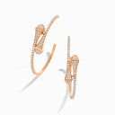 Rose Gold Diamond Midi Hoop Earrings