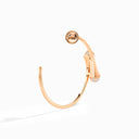Rose Gold Diamond Midi Hoop Earrings
