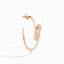 Rose Gold Diamond Midi Hoop Earrings