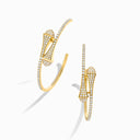 Cleo Full Diamond Midi Hoop Earrings Yellow Gold Diamond