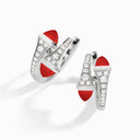 18K Gold Diamond Huggie Earrings