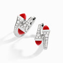 18K Gold Diamond Huggie Earrings