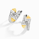 18K Gold Diamond Huggie Earrings