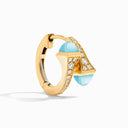 18K Yellow Gold Diamond Huggie Earrings