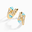 18K Yellow Gold Diamond Huggie Earrings
