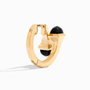18K Yellow Gold Diamond Huggie Earrings