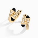 18K Yellow Gold Diamond Huggie Earrings