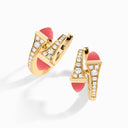 18K Yellow Gold Diamond Huggie Earrings