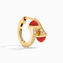 18K Yellow Gold Diamond Huggie Earrings
