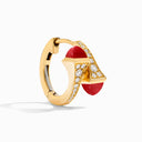 18K Yellow Gold Diamond Huggie Earrings