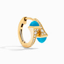 18K Yellow Gold Diamond Huggie Earrings