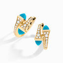 18K Yellow Gold Diamond Huggie Earrings