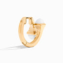 18K Yellow Gold Diamond Huggie Earrings