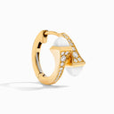 18K Yellow Gold Diamond Huggie Earrings